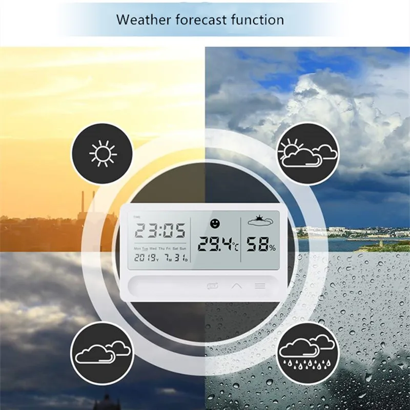 

LED large screen electronic thermometer indoor bedside hygrometer time date alarm clock multifunctional digital clock