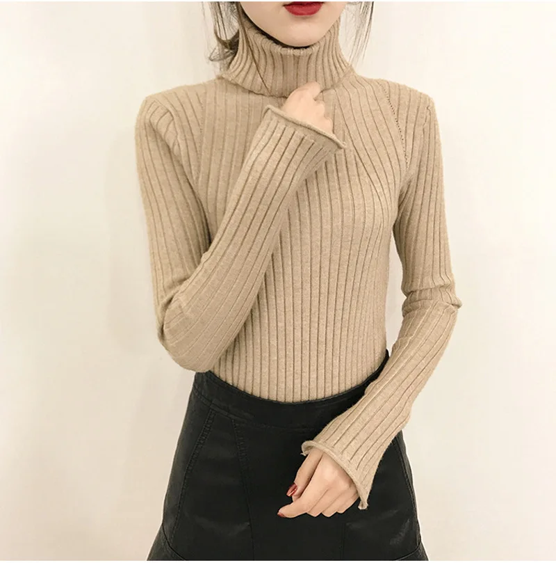 Autumn and winter 2020 new thickened high-collar long-sleeved slim bottom sweater sweater women tide