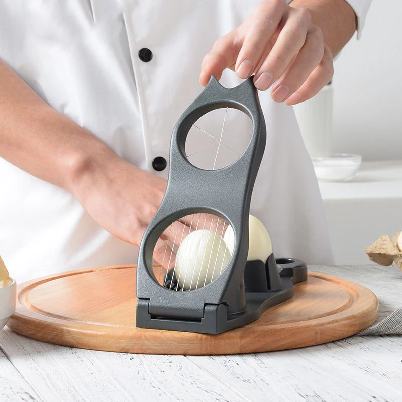 

2 in 1 Stainless Steel Egg Slicers for Boil Eggs Egg Cutter Splitter Dividers Kitchen Gadgets BOM666