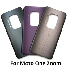 New For Motorola Moto One Zoom Battery Back Cover Glass Rear Door Replacement Housing With Side Key For Moto Z2 Play / Z2 Force