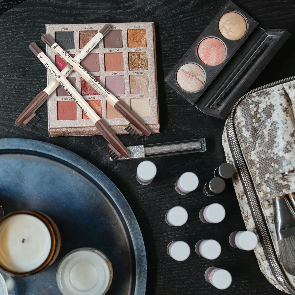 

12Pcs Household Pencils 2-in-1 Brow Pencil Brush Pencil (Coffee)