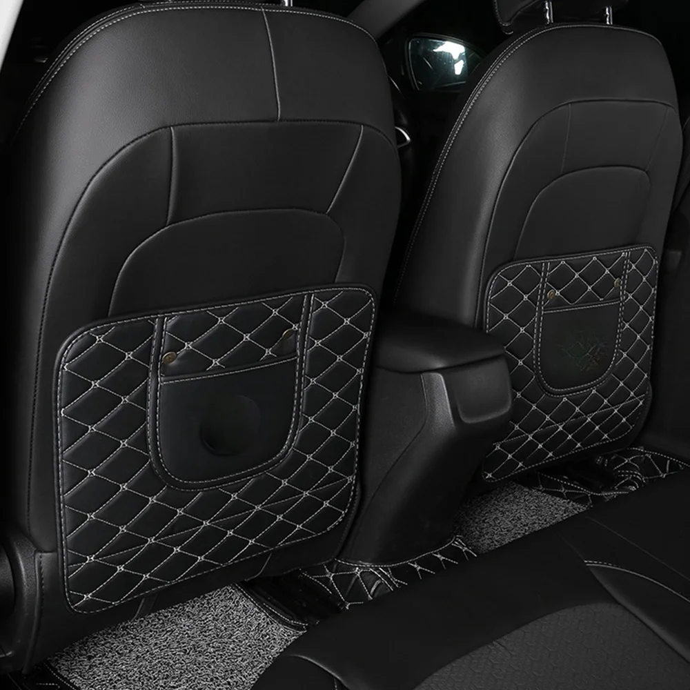 

Leather Car Anti-Child-Kick Pad Multi-function Waterproof Seat Back Protector Cover Baby Car Accessories Car Decoration