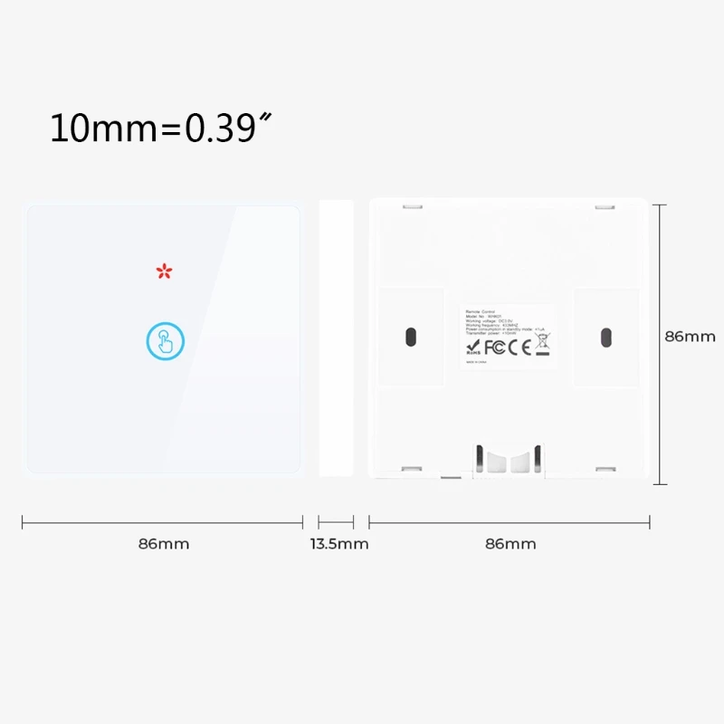 

Tempered Glass Panel WiFi Touching Switch 433Mhz Wireless Control Lamp Switch Waterproof Anti-electric Shock Home Switch