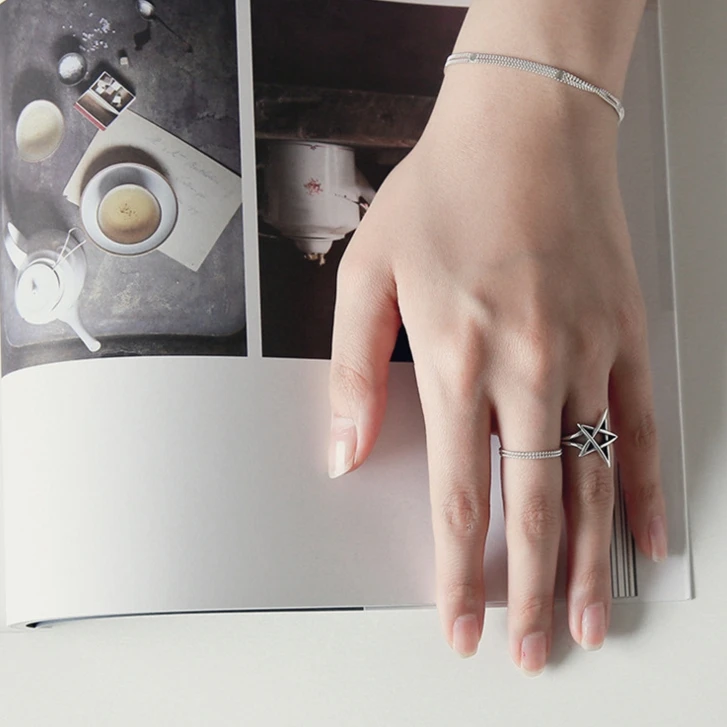 JIANERY богемные модные серебряные кольца со звездами Давида для женщин ретро