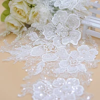 15cm heavy beading lace trim ivory 1 yard wedding dress sewing lace with beads shiny