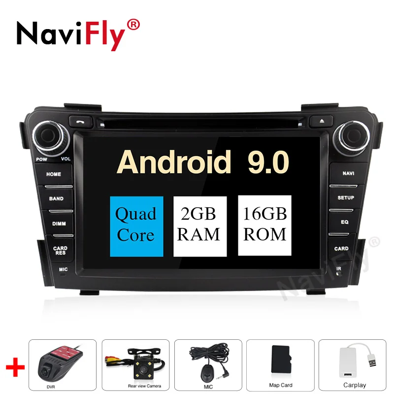 4 Гб+ 64 ГБ Android 9,0 авто gps навигация для HYUNDAI I40 2011- автомобильный dvd радио головное устройство мультимедийный плеер - Цвет: 2-16-Cam-DVR-carplay