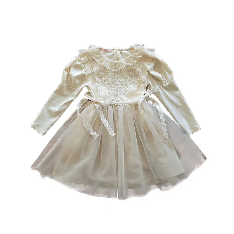 

Baby Girl Dress 2021 Spring Vintage Baby Toddler Princess Birthday Party Mesh One Piece Children Lace Frock Kids Dresses Clothes