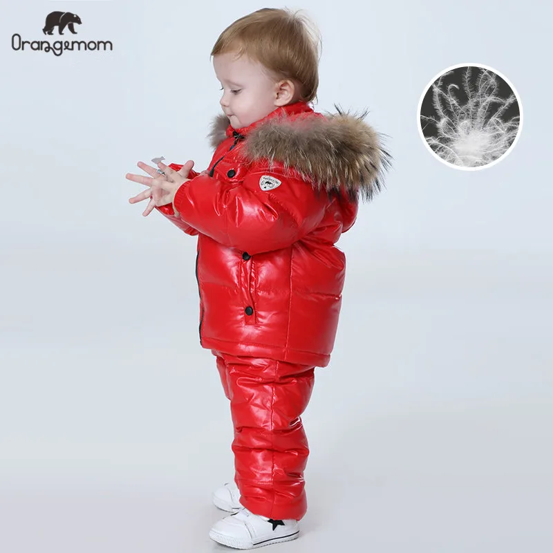 Orangemom/комплекты детской одежды для русской зимы Одежда для девочек на год, парка для мальчиков детские куртки, пальто пуховая зимняя одежда