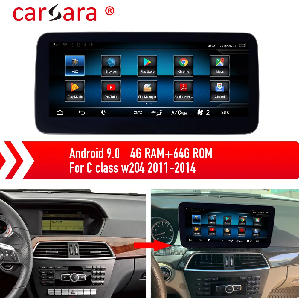 Планшет Mercedes Android 9 0 для C класса W204 11 14 мультимедийная система стерео