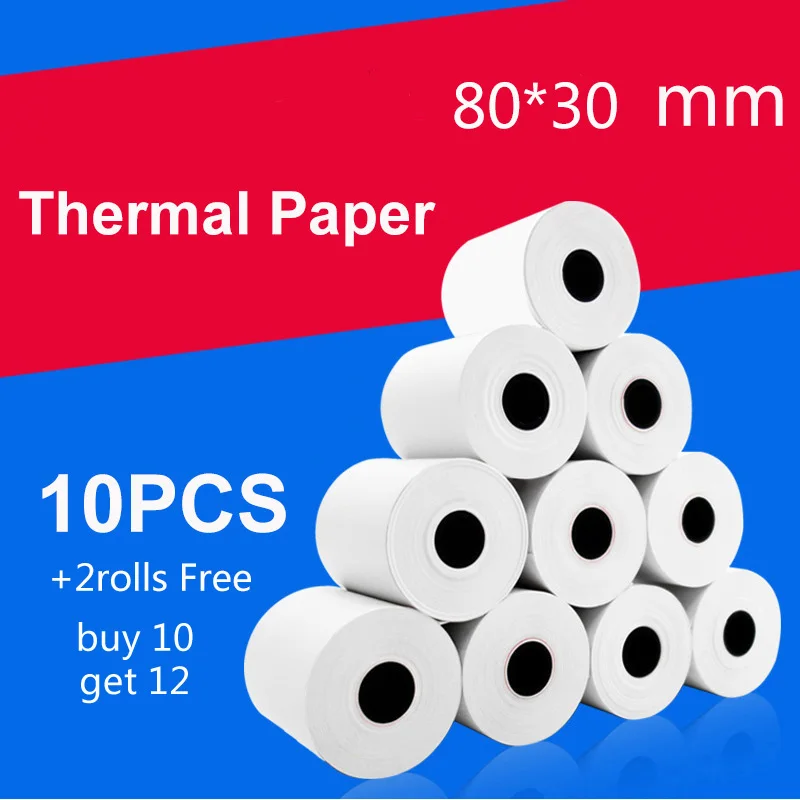 Receipt Printer Paper 80x30mm Thermal Paper for 80mm printer pos machine 12 Rolls mobile bluetooth cash register paper roll