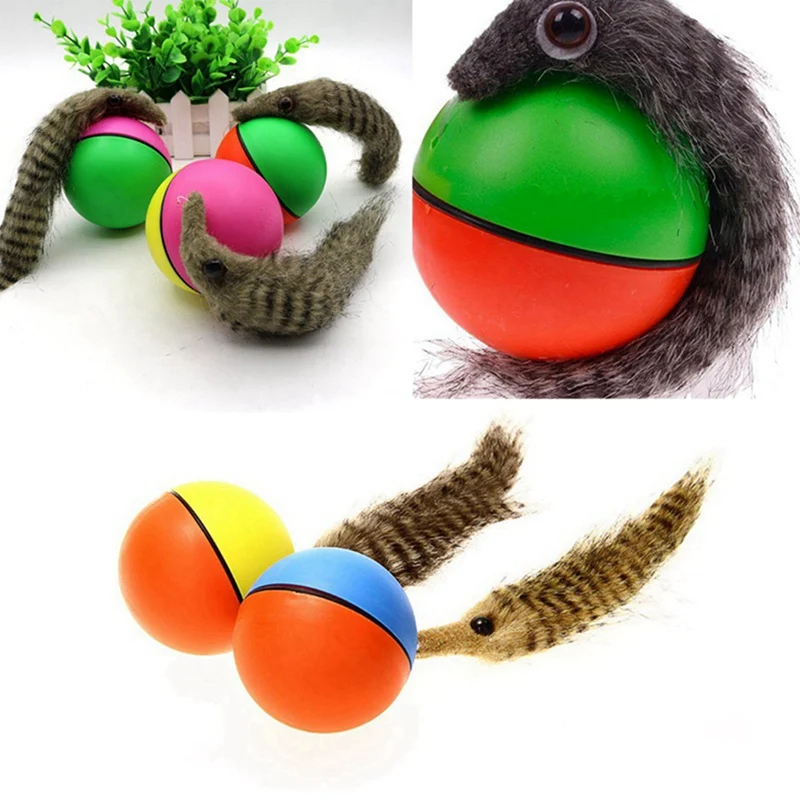 Amphibious Chasing Moving Pet Toys Jumping Rolling Weasel Activation Ball Kids Pets Funny Beaver Toys For Cat Pet Supplies