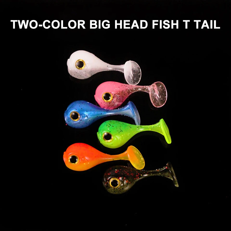 Мягкая приманка WALK FISH 6 шт./лот с большой головкой искусственный Т-образный хвост