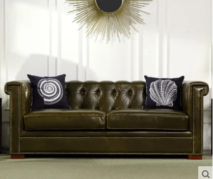 

Секционный диван из натуральной воловьей кожи, 3-местный диван в американском стиле, из вощеной кожи, для гостиной