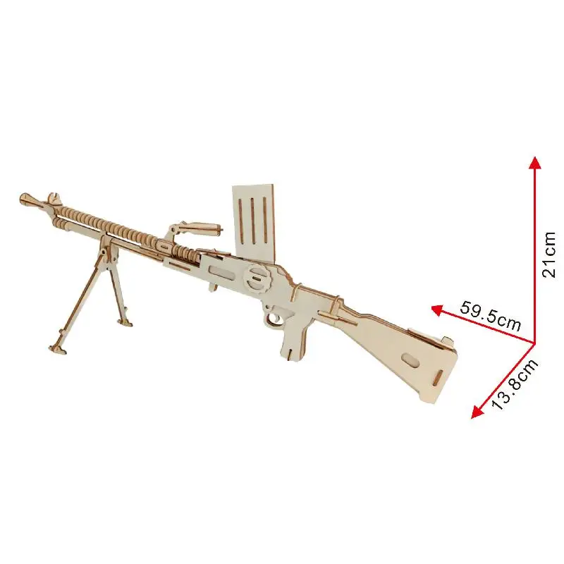 3d твердый деревянный пазл модель сделай сам Детский пулемет настольное