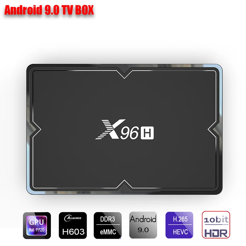 ТВ приставка X96H android 9 0 поддержка IP H.265 4 Гб 6k двойной HDMI Смарт бокс ОС Android