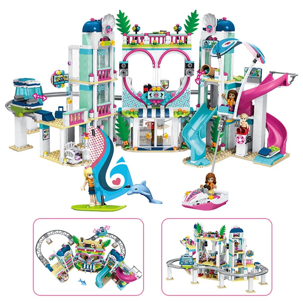 

Building Blocks Compatible Friends Heart Lake City Resort Bricks Sets Toys for Girls Boys Children Model Kit Christmas Gift DIY