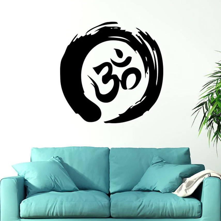 

Zen Circle Wall Decal Om Symbol Vinyl Sticker Buddhism Enso Meditation Yoga Wall Sticker Room Decor Mural Interior Design C334
