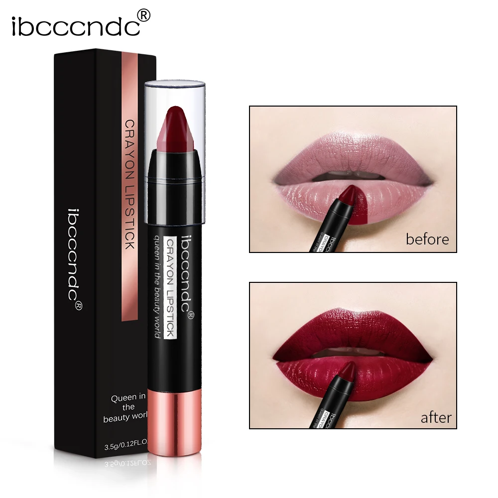 Фирменная матовая помада карандаш для губ стойкая водостойкая нюдовых легкая в