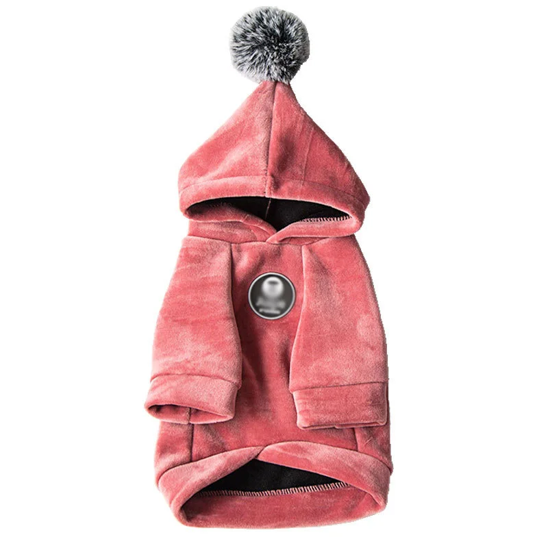 

Warm Autumn Winter Plus Fleece Hoodie Sweater Small and Medium Cat Teddy Warm Two-Legged Pet Dog Clothes