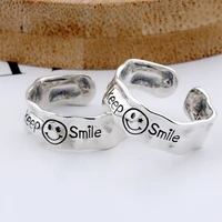 2021 vintage minimalist keeping smile ring for women exquisite simple female jewelry accessories open adjustment wholesale goods