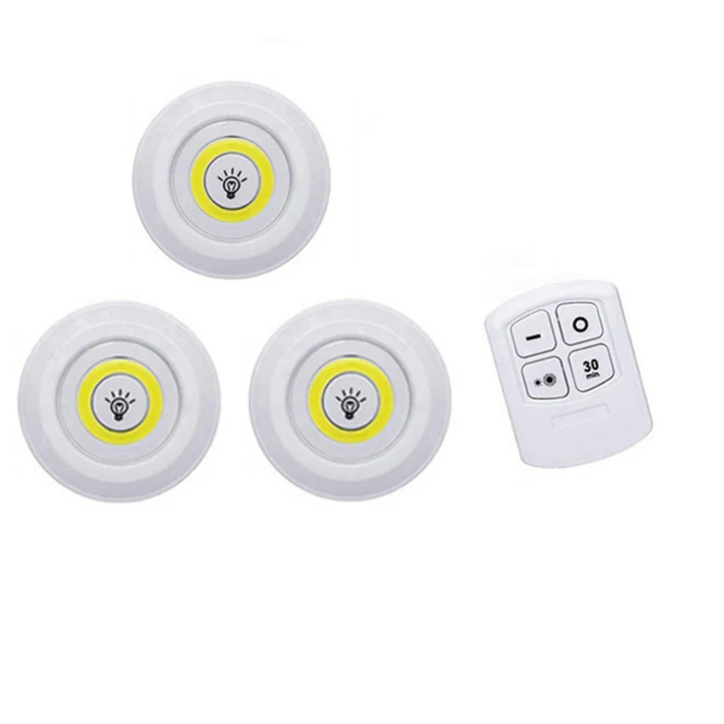 1Remote 3Lamp Затемнения светодиодный свет под кабинет с пультом дистанционного управления Управление Батарея батарейках светодиодный шкафы светильники для гардероб, спальня Ванная комната освещение - Цвет: 1Remote 3Lamp