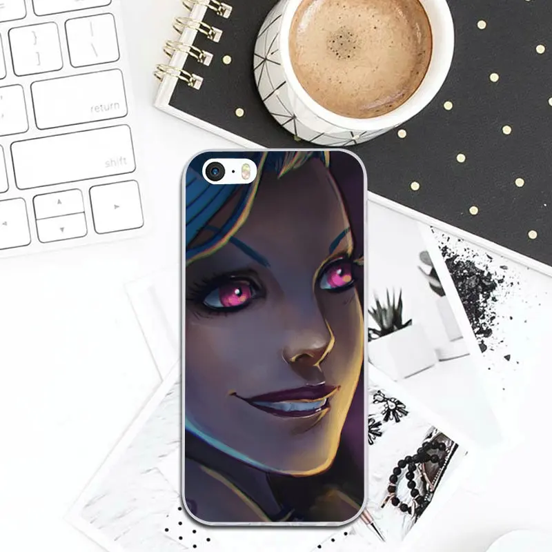 Мягкие силиконовые чехлы League of Legends Jinx для мобильных телефонов из ТПУ Iphone 4 4s 5 5S 5C SE