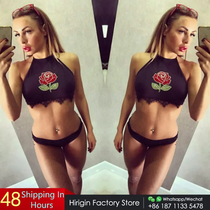 

Новые пикантные Для женщин Swomwear Ретро цветочный узор в стиле пэчворк, комплект бикини купальный костюм Для женщин, одежда для пляжа, пуш-ап п...