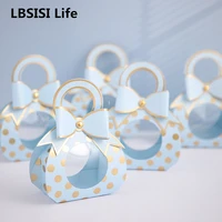 lbsisi life 20pcs wedding candy paper handle box with windows chocolate packing birthday graduation party favor gift decoration