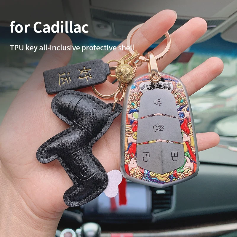 

For Cadillac 4/5 Buttons Car Key Case Cover XT5/XT4/CT5/ATS-L/CT6/XT6/XTS/CT4 Auto Accessories Keychain Covers