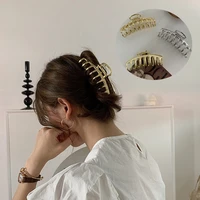 gold silver color metal simple hair barrettes medium hair clip clamp alloy hair accessories for women and girls