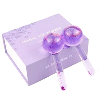 large beauty ice hockey energy beauty crystal ball facial cooling ice globes water wave face and eye massage skin care 2pcsbox