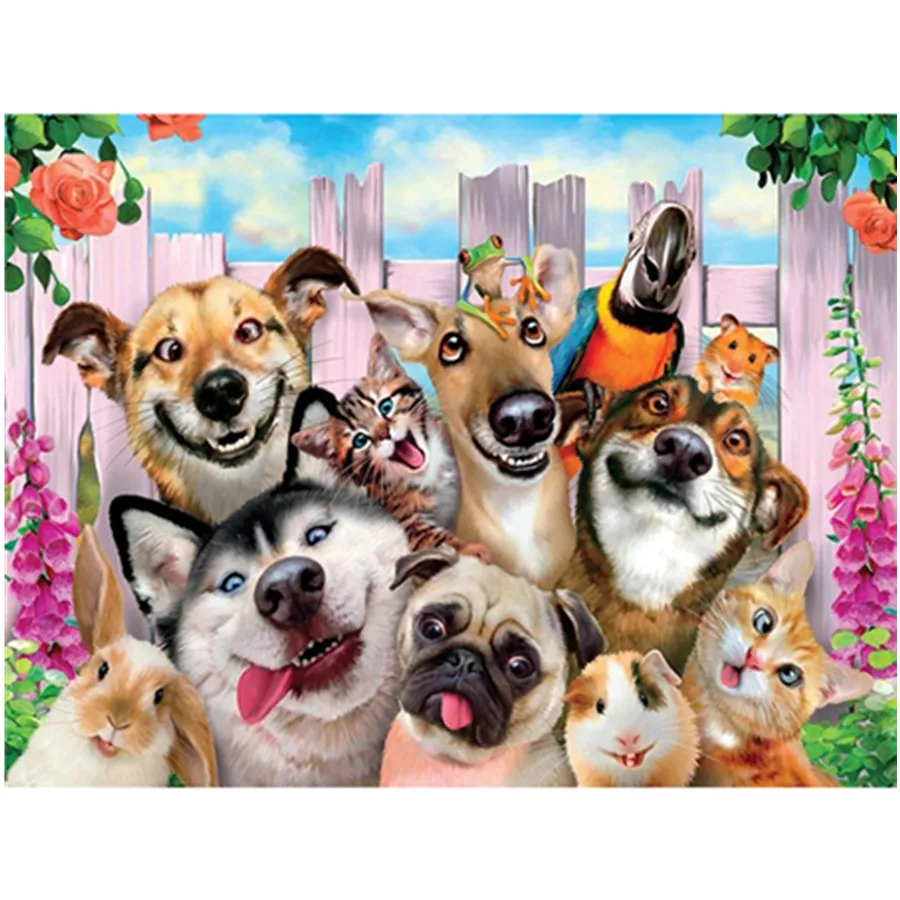 

DIY 5D Diamond Painting Dog Diamond Embroidery Full Round Drill Animal Farm Cross Stitch Picture Mosaic Rhinestones Home Decor