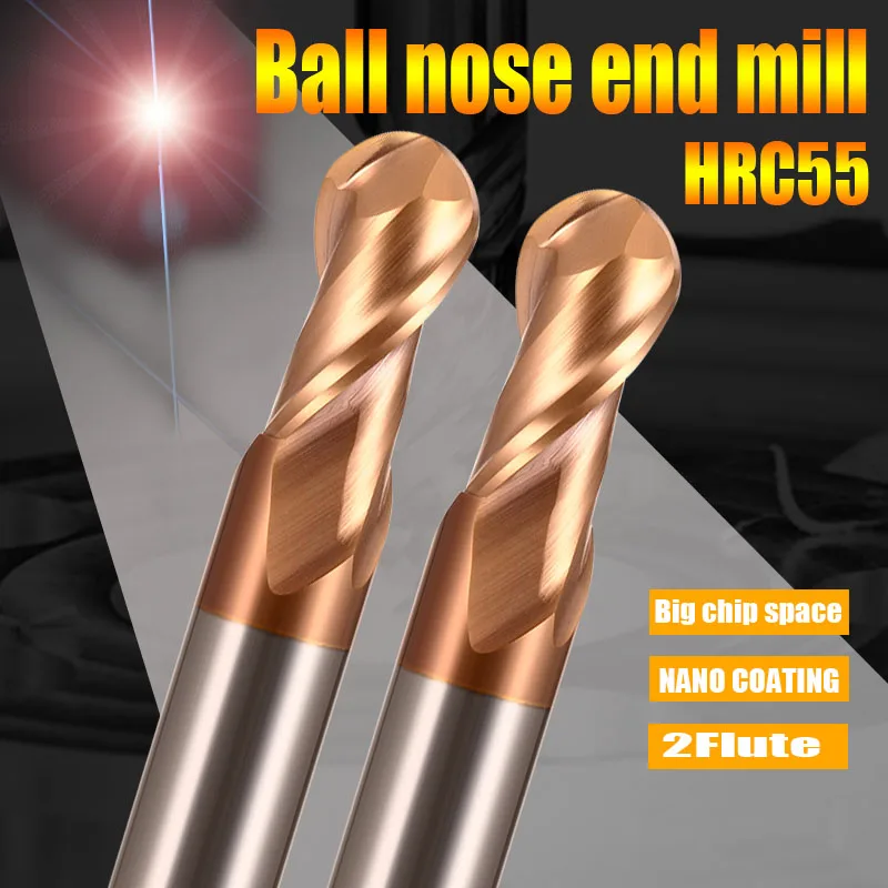 Фрезерный станок с ЧПУ сферические инструменты HRC55 2 канавки вольфрамовый