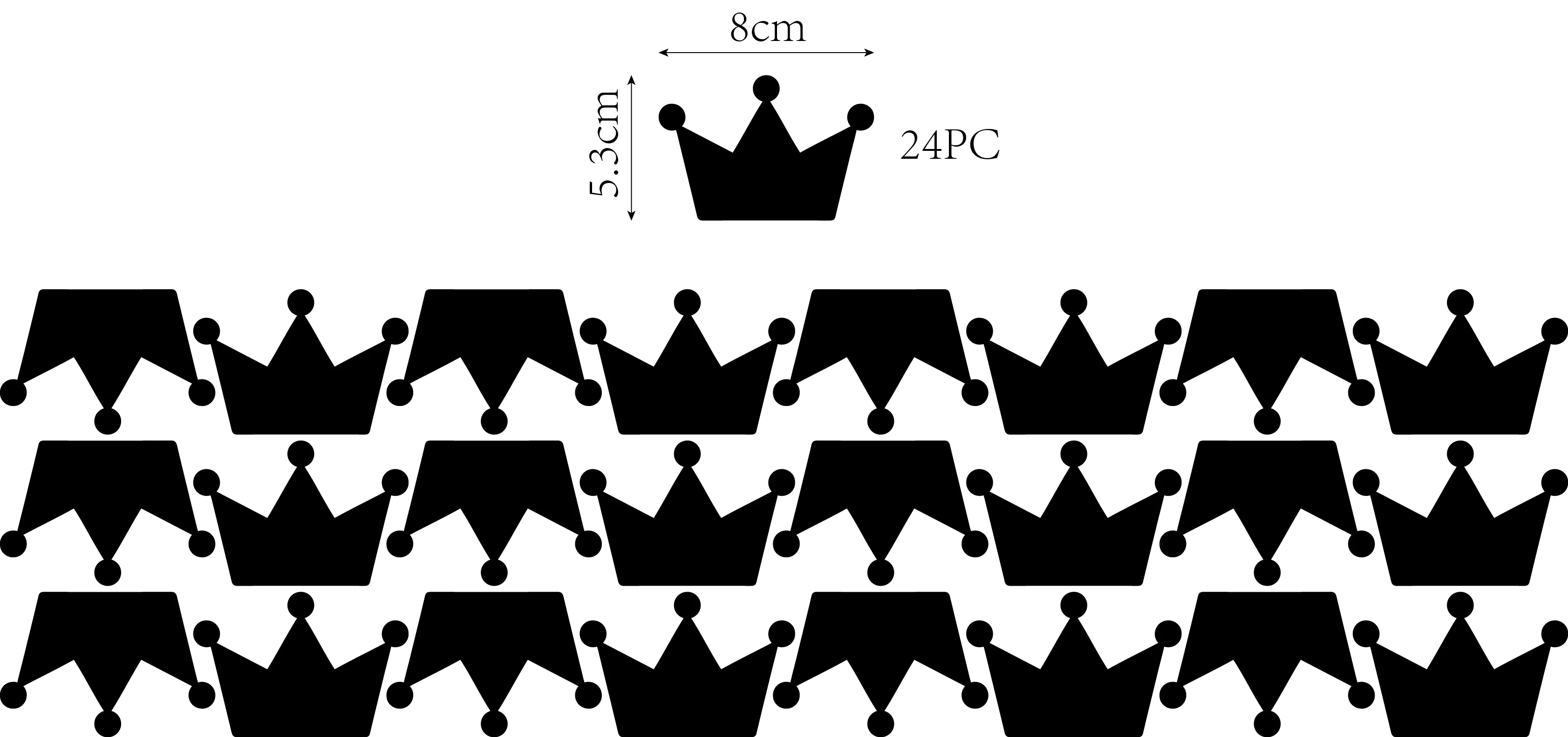 

24pc Baby Nursery Crown Pattern Wall Sticker For Kids Room Bedroom Decor Princess Wall Decal Kids Wall Sticker Art Sticker Mural