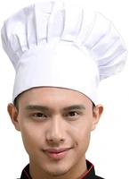 hyzrz chef hat adult adjustable elastic baker kitchen cooking chef cap white