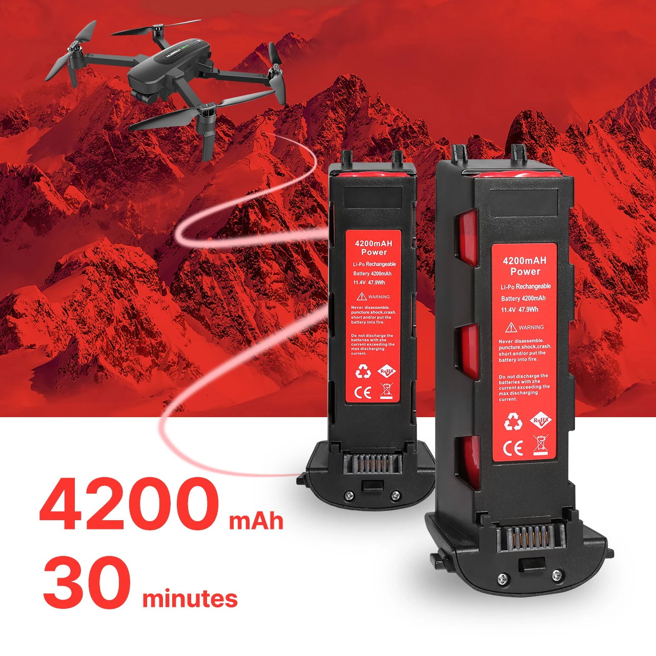 

Аккумулятор Hubsan H117S Zino 4200 мА · ч, запасные части для квадрокоптера, 11,4 в, для гоночной камеры RC FPV