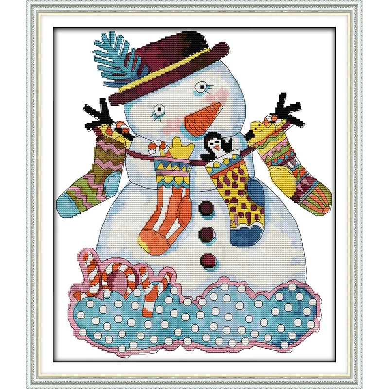 

Everlasting Love Christmas Snowman (3) Ecological Cotton Chinese Cross Stitch Kits Counted Stamped 14CT And 11CT Sales Promotion