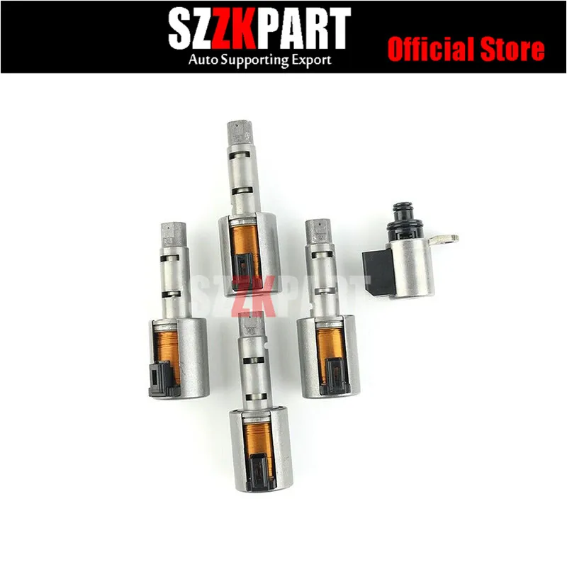 

JF015E RE0F11A 5 pcs Transmission Solenoid Kit for Nissan Sunny Tiida Sylphy CVT Transmission 2012-ON Aluminium Alloy
