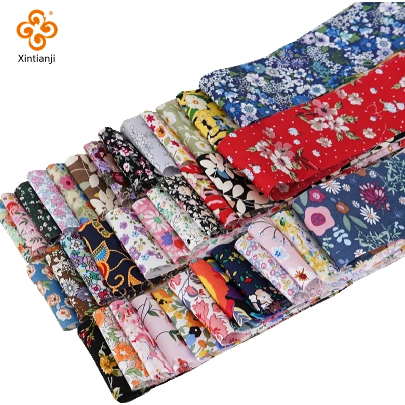 

36 Colors Plain Weave Flower Print Vintage Jelly Roll Cotton Patchwork Sewing Fabric Needlework DIY Material 6.2*100cm