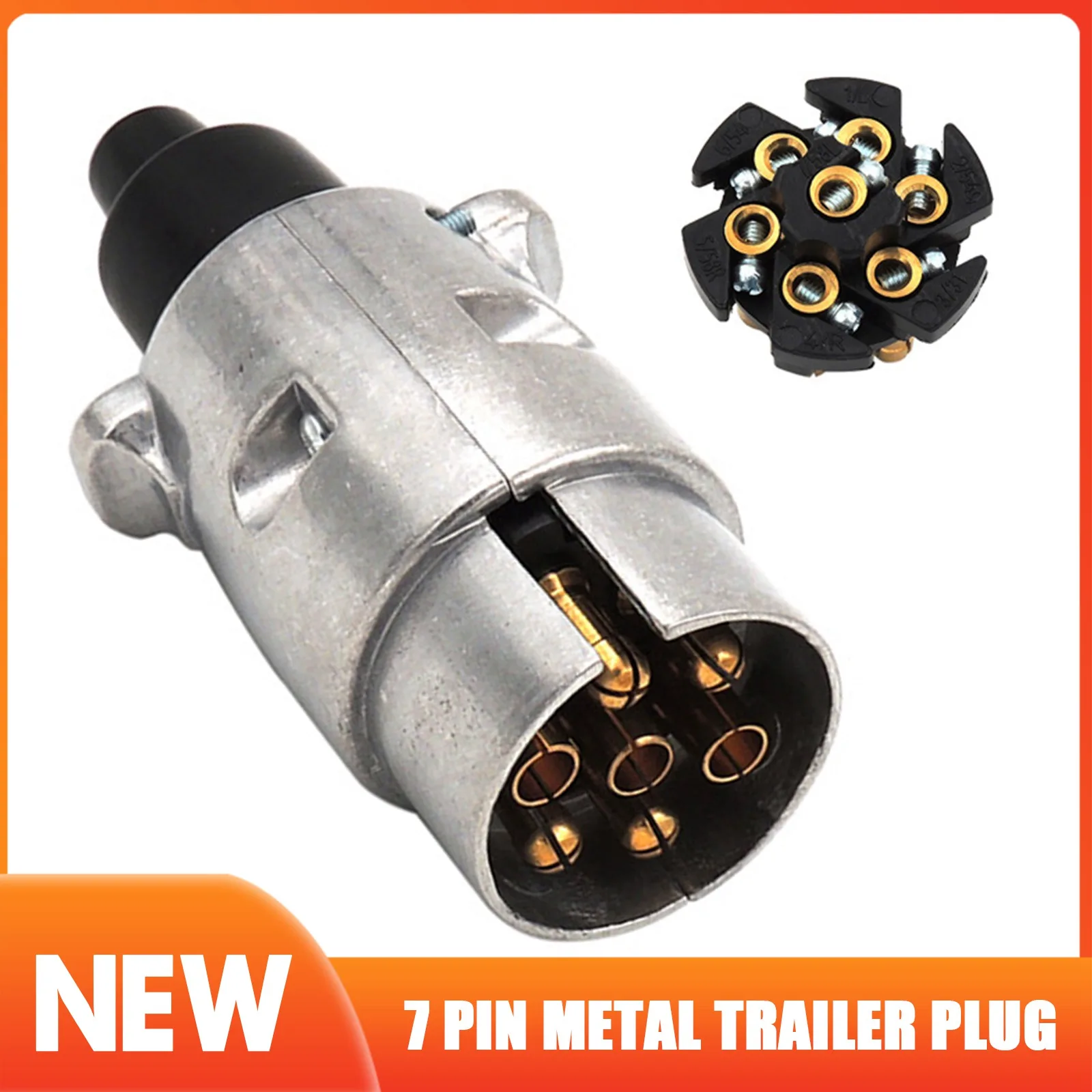 

New 12V 7 Way Round Standard European Car Plug Connector Plastic Car Trailer 7 Pin Socket Plugs For Trailers Car Accessories