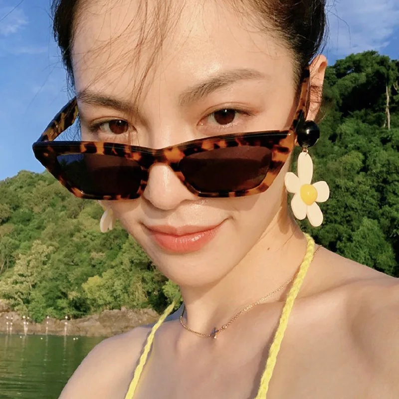 

Fashion Multicolor Cat Eye Sunglasses Women 2021 Vintage Luxury Brand Leopard Small Frame Trendy Sun Glasses for Men UV400