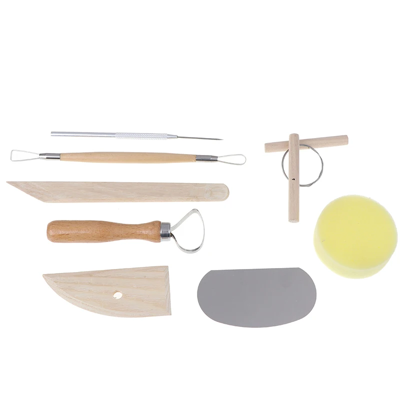 

8 Pieces Of Clay Tool Set Clay Forming Tool Wood Sponge Tool Handicraft Making Tool Accessories Popular