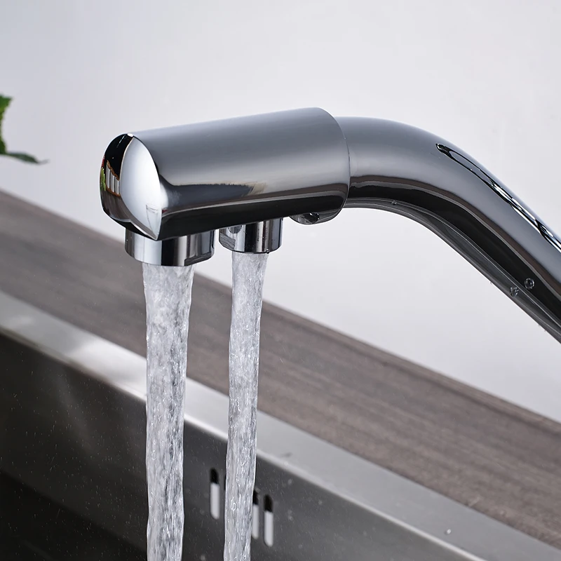 Onyzpily Kitchen Sink Faucet Pure Water Cold and Hot Dishwasher 3 Water Outlet Ways Sink Faucet Washer Household torneira de co