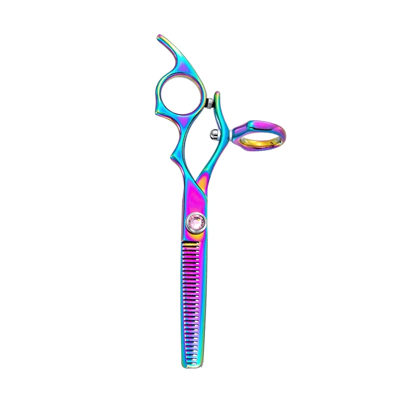 

Color rotary thumb hairdressing scissors professional hairdressing scissors set direct cut thin cut factory direct sale