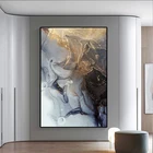 Абстрактная Картина на холсте золотисто-Серая Мраморная текстура скандинавские плакаты принты современные настенные картины для гостиной украшение для дома