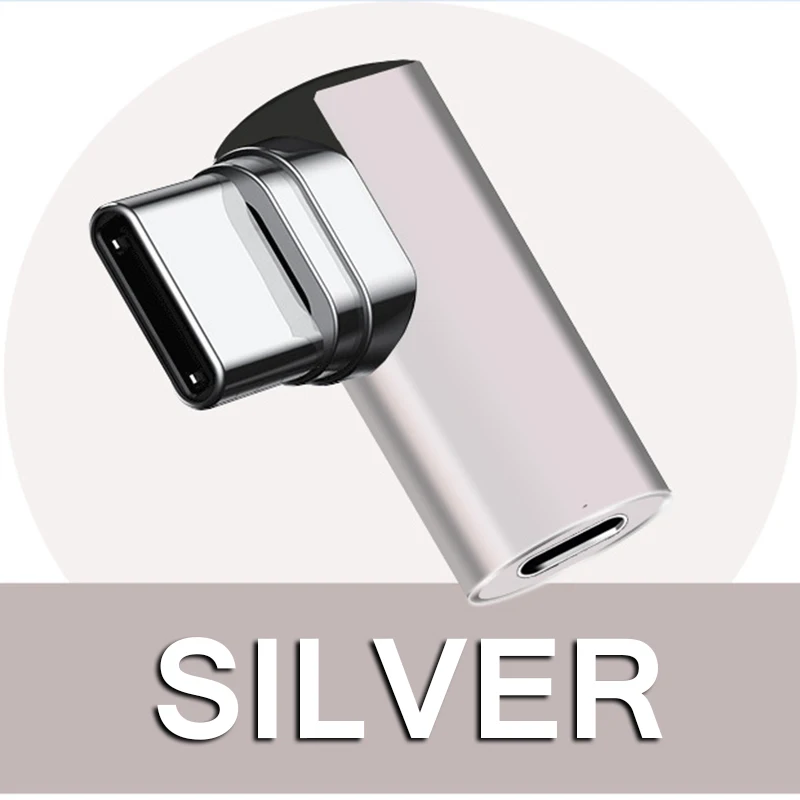Магнитный usb-адаптер типа L для MacBook Pro, 15 дюймов, 87 Вт, 4.3A, локоть, USB type C, разъем для зарядки для huawei, samsung, Xiaomi - Color: Silver