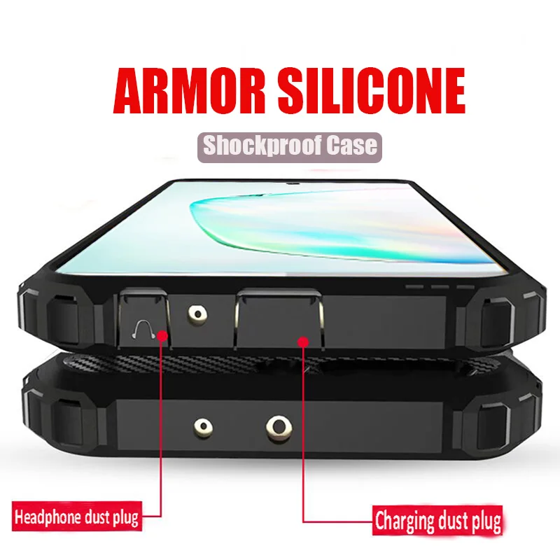 Роскошный бронированный противоударный чехол бампер для Samsung Galaxy Note 10 Plus S9 S8 S10