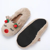 fluffy women family slipper warm antlers cute christmas slippers cartoon non slip best slippers for home cozy floor soft slipper