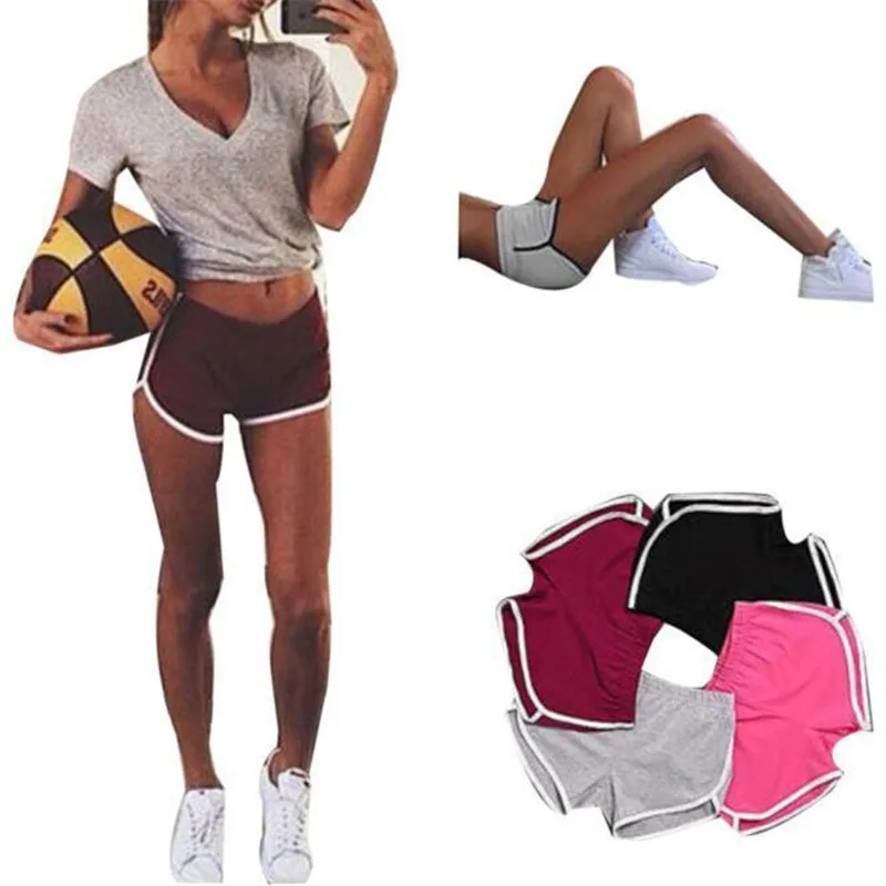 

Summer Women Sports Shorts Short Pants Casual Gym Fashion Workout Waistband Running Jogging Female Solid Loose Short Shorts