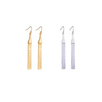 zwpon trendy simple design metal bar drop earrings minimalism alloy joit bar neutral long drop earrings for woman jewelry